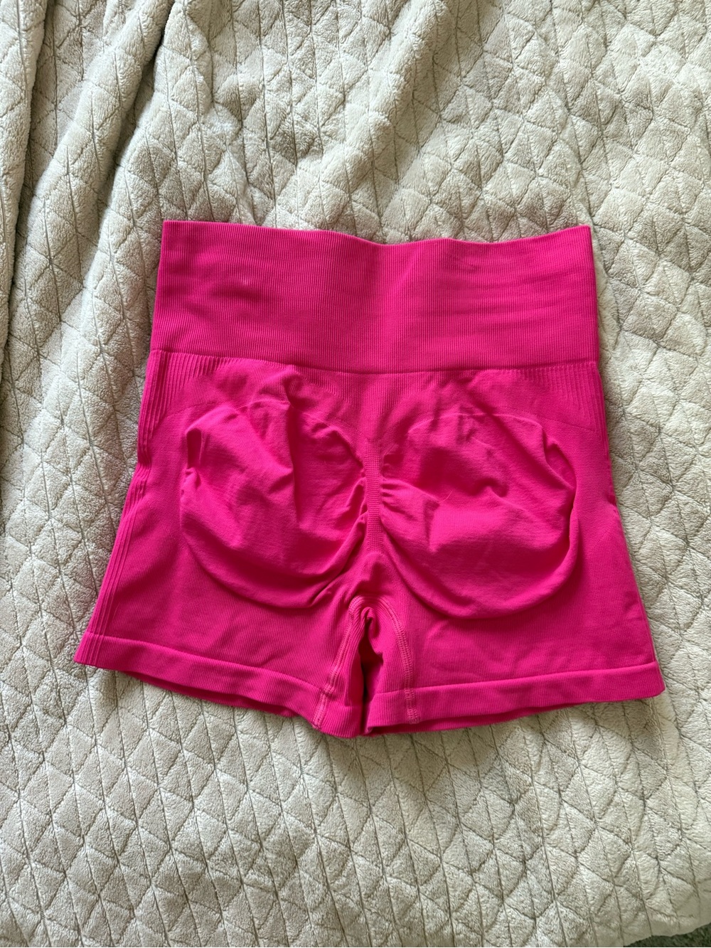 High-Rise Seamless Athletic Shorts in Bright Pink